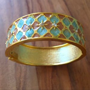 Wide Hinged Enamel Bracelet Sm size